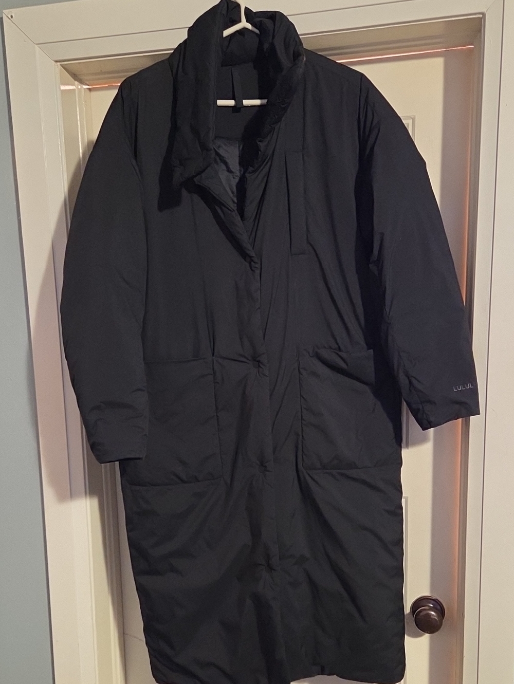Lululemon Womens Long Black Puffer Coat - Insulated Winter Jacket
